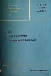 kniha Tlaky a deformace v málo pevných horninách, Československá akademie věd 1965