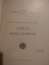 kniha Františka Ladislava Čelakovského Ohlas písní českých, Umělecká beseda 1896