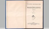 kniha Manželství Díl I Román., Všetečka a spol. 1929