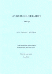 kniha Sociologie literatury, Masarykova univerzita 2001