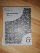 kniha Sociální aspekty výchovy, Gaudeamus 1998