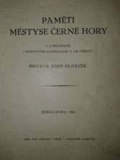 kniha Paměti městyse Černé Hory, s.n. 1926