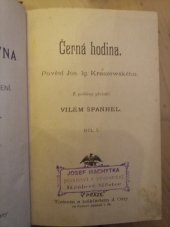 kniha Černá hodina, J. Otto 1893