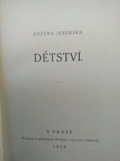 kniha Dětství, Pražská akciová tiskárna 1929