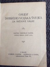 kniha Osudy dobrého vojáka Švejka za světové války. I, Adolf Synek 1924