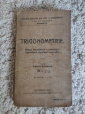 kniha Trigonometrie řešení pravoúhlých a kosoúhlých trojúhelníků výpočtem i konstrukcí, R. Promberger 1906