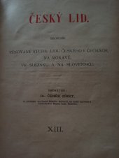 kniha Český lid XIII Sborník, F. Šimáček 1904