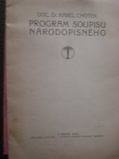 kniha Program soupisu narodopisného, s.n. 1914