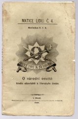 kniha Matice lidu, č. 4. Ročníku I. č.4. , Nákladem spolku pro vydávání laciných kněh českých 1868