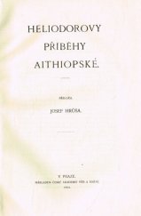 kniha Heliodorovy příběhy aithiopské ..., Č. ak. věd a umění 1924