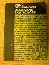 kniha Proč ochraňovat utajované skutečnosti, TEPS místního hospodářství 1973