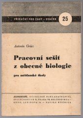 kniha Pracovní sešit z obecné biologie pro měšťanské školy, Komenium 1947