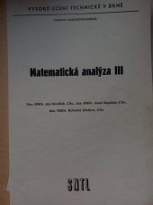 kniha Matematická analýza III určeno pro posl. fak. elektrotechn., SNTL 1984