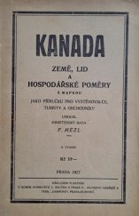 kniha Kanada země, lid a hospodářské poměry, s.n. 1927