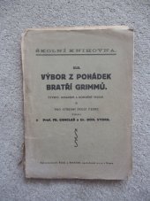 kniha Výbor z pohádek bratří Grimmů, Šolc a Šimáček 1929