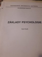 kniha Základy psychologie, Ostravská univerzita, Filozofická fakulta 1998