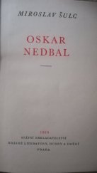 kniha Oskar Nedbal, SNKLHU  1959