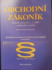 kniha Obchodní zákoník úplné znění k 1. 1. 2001 s výkladem změn, Grada 2000