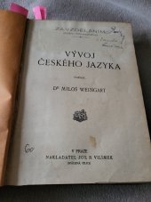 kniha Vývoj českého jazyka, Jos. R. Vilímek 1918