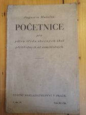 kniha Početnice pro pátou třídu obecných škol pětitřídních až sedmitřídních, Státní nakladatelství 1927