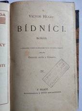 kniha BÍDNÍCI IV. kniha Román, J. Otto 1897