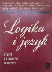 kniha Logika i język Studia z semiotyki logicznej, Państwowe Wydawnictwo Naukowe 1967
