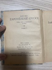 kniha Zapovězené ovoce, Karel Šolc 1924