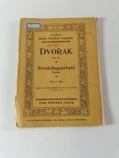 kniha Dvorak, No 298, Op 34 Streichquartett, D moll., Ernst Eulenburg 1900