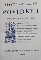 kniha Povídky I povídky z let 1857-1860, Fr. Borový 1924