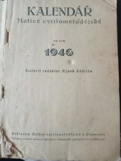 kniha Kalendář Matice cyrilometodějské 1946, Matice cyrilometodějské v Olomouci 1945