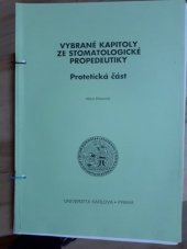 kniha Vybrané kapitoly ze stomatologické propedeutiky. Protetická část, Karolinum  1997