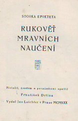 kniha Rukověť mravních naučení, Jan Laichter 1930