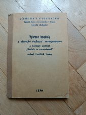 kniha Vybrane kapitoly z nemecke obchodni korespondence Deutsch im Aussenhandel, vysoka skola ekonomicka 1970