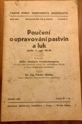 kniha Poučení o upravování pastvin a luk podle vlád. nař. 141/40, Ministerstvo zemědělství 1941