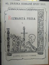 kniha Rozmanitá prosa I skizzy a studie., J. Otto 1922