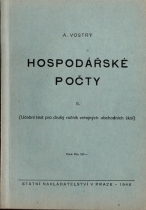 kniha Hospodářské počty. [Díl] II, - (Učební text pro druhý ročník veřejných obchodních škol), Státní nakladatelství 1948