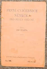 kniha První cvičebnice německá pro školy obecné, Státní nakladatelství v Praze  1929