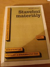 kniha Stavební materiály , SNTL 1989