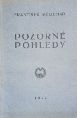 kniha Pozorné pohledy řada feuilletonů z let 1919-23, Danubius 1924