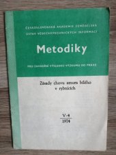 kniha Zásady chovu amura bílého v rybnících, Ústav vědeckotechnických informací 1974