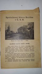 kniha Klášter matky boží v Nitře, Společnost slova Božího 1931