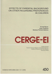 kniha Effects of parental background on other-regarding preferences in children, CERGE-EI 2011