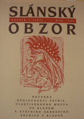 kniha Slánský obzor Ročenka společnosti Patria, Vlastivědného muzea ve Slaném a Státního okresního archivu v Kladně, Státní okresní archiv Kladno 1999