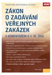 kniha Zákon o zadávání veřejných zakázek s komentářem k 1. 10. 2016, Anag 2016