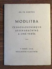 kniha Modlitba československých assekuračníků a jiné verše, s.n. 1928