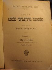 kniha Tisíc duší Rom. o 4 částech, J. Otto 1924