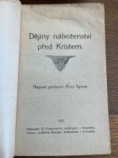 kniha Dějiny náboženství před Kristem, B. Kopecký 1921