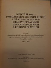 kniha Nejvyšší soud o občanském soudním řízení v některých věcech pracovněprávních, občanskoprávních a rodinněprávních. sborník stanovisek, závěrů, rozborů a zhodnocení soudní praxe, zpráv o rozhodování soudůNejvyššího soudu : 1964-1969, SEVT 1980