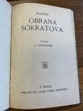 kniha Obrana Sokratova, Alois Hynek 1910