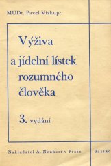 kniha Výživa a jídelní lístek rozumného člověka, Alois Neubert 1934